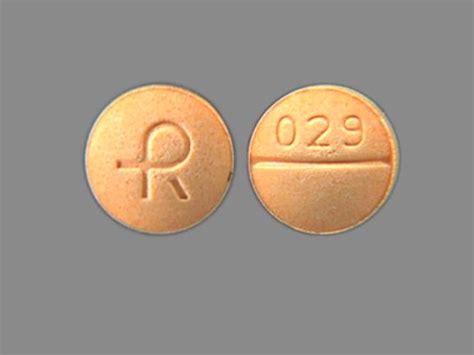 This orange round pill with imprint R 029 on it has been identified as: Alprazolam 0.5 mg. This medicine is known as alprazolam. It is available as a prescription only medicine and is commonly used for Anxiety, Borderline Personality Disorder, Depression, Dysautonomia, Panic Disorder, Tinnitus. 